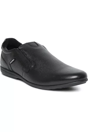 Red Chief Men Black Leather Semiformal Slip-Ons