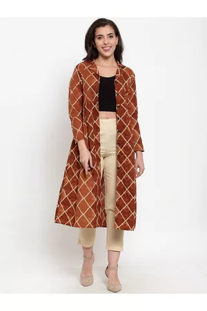 INDIBELLE Women Brown Printed Button Shrug