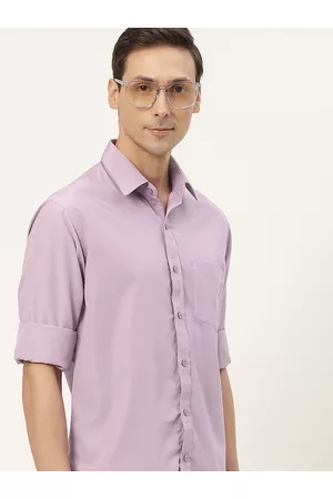 English Navy Men Mauve Classic Slim Fit Casual Shirt