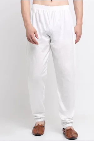 KLOTTHE Men White Solid Cotton Pyjamas