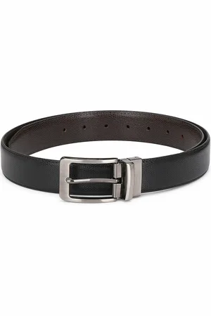 thickskin Men Black Textured PU Formal Belt