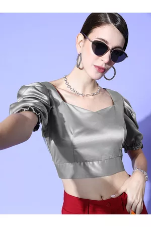 U&F Women Beautiful Grey Solid Bustier Top