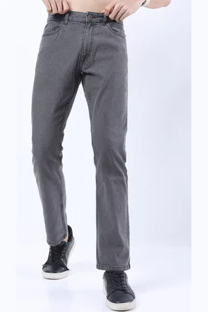 Highlander Men Grey Straight Fit Mid Rise Stretchable Jeans