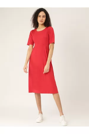 BRINN Red Midi Dress