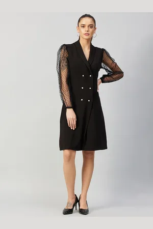 ATHENA Black Lace Blazer Dress