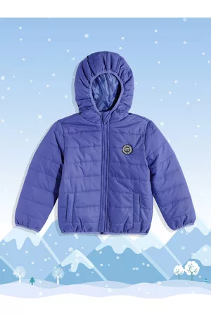 Ralph Lauren Boys Blue Solid Puffer Jacket