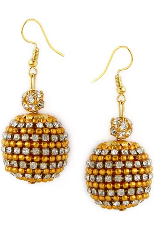 Akshara Clothing Gold-Toned Dome Shaped Drop Earrings