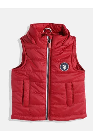 Ralph Lauren Boys Red Hooded Padded Gilet Jacket