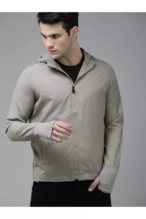 SPYKAR Men Silver Solid Lightweight Hooded Bomber Jacket