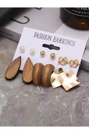 Jewels Galaxy Set of 6 Gold-Plated Earrings