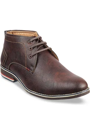 Metro Men Brown Solid Formal Derbys