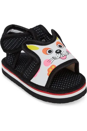 CHiU Kids Black & White Comfort Sandals with Kweeking Sound