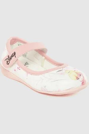toothless Girls White Disney Tinker Bell Printed Ballerinas Flats
