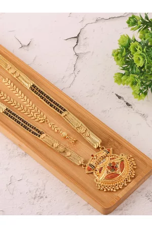 Brandsoon Women Gold & Black Mangalsutra Necklace