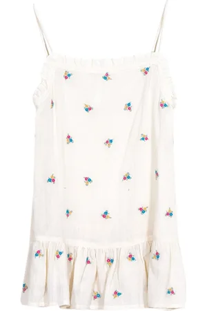 Scouph Girls Off White Embroidered Blouson Dress