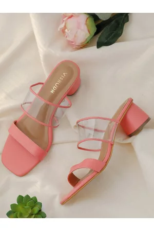 Vishudh Women Pink Solid Block Heels