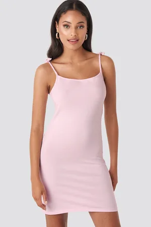 NA-KD Women Pink Solid Sheath Mini Dress
