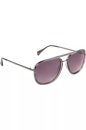 Xpres Unisex Purple Lens & Silver-Toned Full Rim Square Sunglasses with UV Protected Lens
