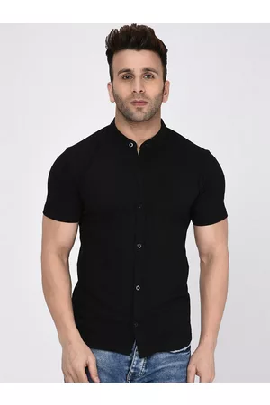 WILD WEST Men Black Slim Fit Casual Shirt