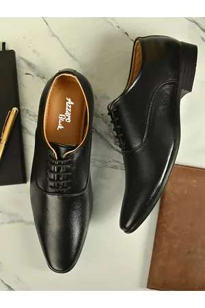 Azzaro Men Black Solid Formal Oxfords