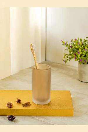 Pure Home and Living Brown Solid Frosted Glass Tumbler