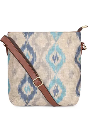 THE CLOWNFISH Aahna Grey Ethnic Motifs Oversized Swagger Sling Bag