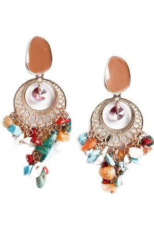 Alberre Odette Multicoloured Crescent Shaped Chandbalis Earrings