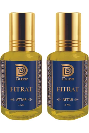 Duze Unisex Set of 2 Natural Fitart Made In Kannauj Sandal Base Attar with roller 6ml