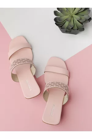 Vishudh Women Pink Solid Sandals