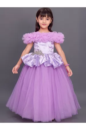 Pink Chick Girls Lavender Satin Maxi Dress