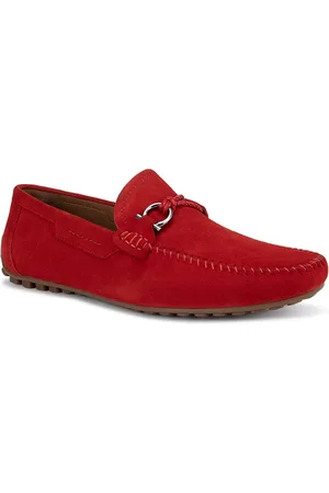ROSSO BRUNELLO Men Red Suede Loafers