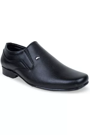 ACTION Men Black Solid Formal Slip-Ons