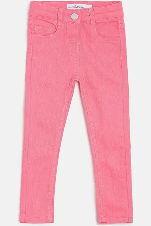 TALES & STORIES Girls Pink Slim Fit Mid-Rise Clean Look Jeans