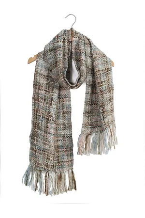 HANDICRAFT PALACE Women Turquoise Blue & White Checked Acrylic Scarf