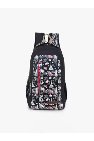 Dezire Crafts Women Black & White Printed Embellished Backpack