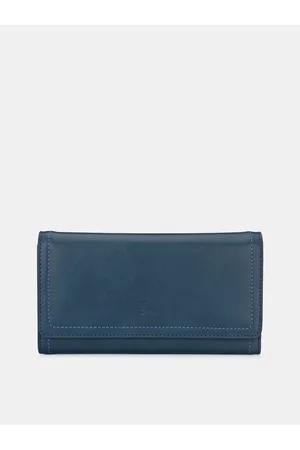 Pacific Women Blue Solid Two Fold Wallet