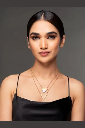 Priyaasi Gold-Toned & White Brass Gold-Plated Layered Necklace