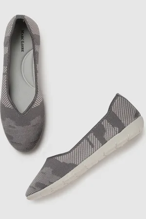 Marc Loire Women Grey Woven Design Ballerinas Flats Shoes