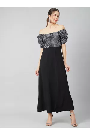 ATHENA Women Black Solid Maxi Dress