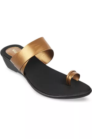 Metro Gold-Toned Wedge Sandal Heels