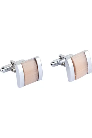 Alvaro Castagnino Peach-Coloured & Silver-Toned Cufflinks
