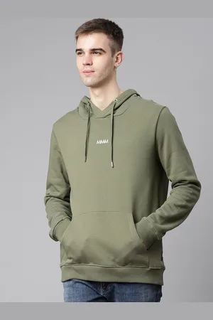 Matinique Men Olive Green Hooded Sweatshirt