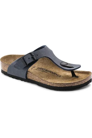 Birkenstock Gizeh Navy Narrow Width Birko-Flor Nubuck Thong Sandals