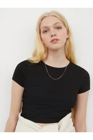 H&M Black Ribbed Cropped Top