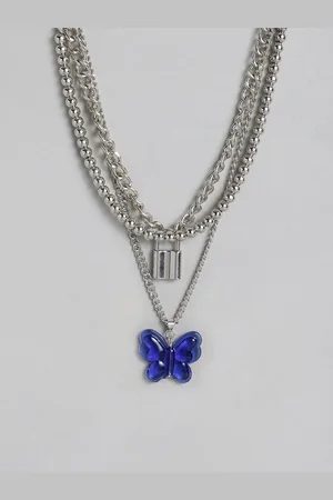 justpeachy Set Of 3 Silver-Plated Necklace