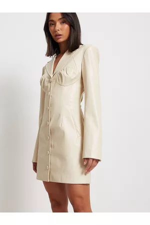 NA-KD Women Beige Mini Blazer Dress