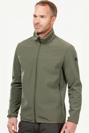 DECATHLON Men Olive Green Softshell Warm Windproof Hiking And Trekking Jacket
