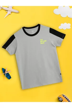 XY Life Boys Grey Playmate Super Combed Cotton T-shirt