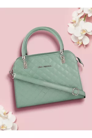 Lino Perros Women Green Quilted Structured Handheld Bag