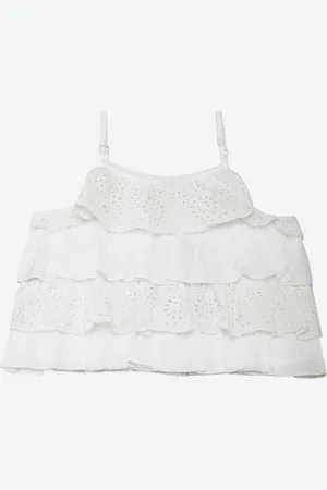 Biba White Layered Pure Cotton Top